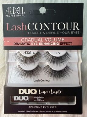 2/$25🔥Ardell Lash Contour 372 Volume False Lashes Kit Duo Adhesive Eyeliner Set